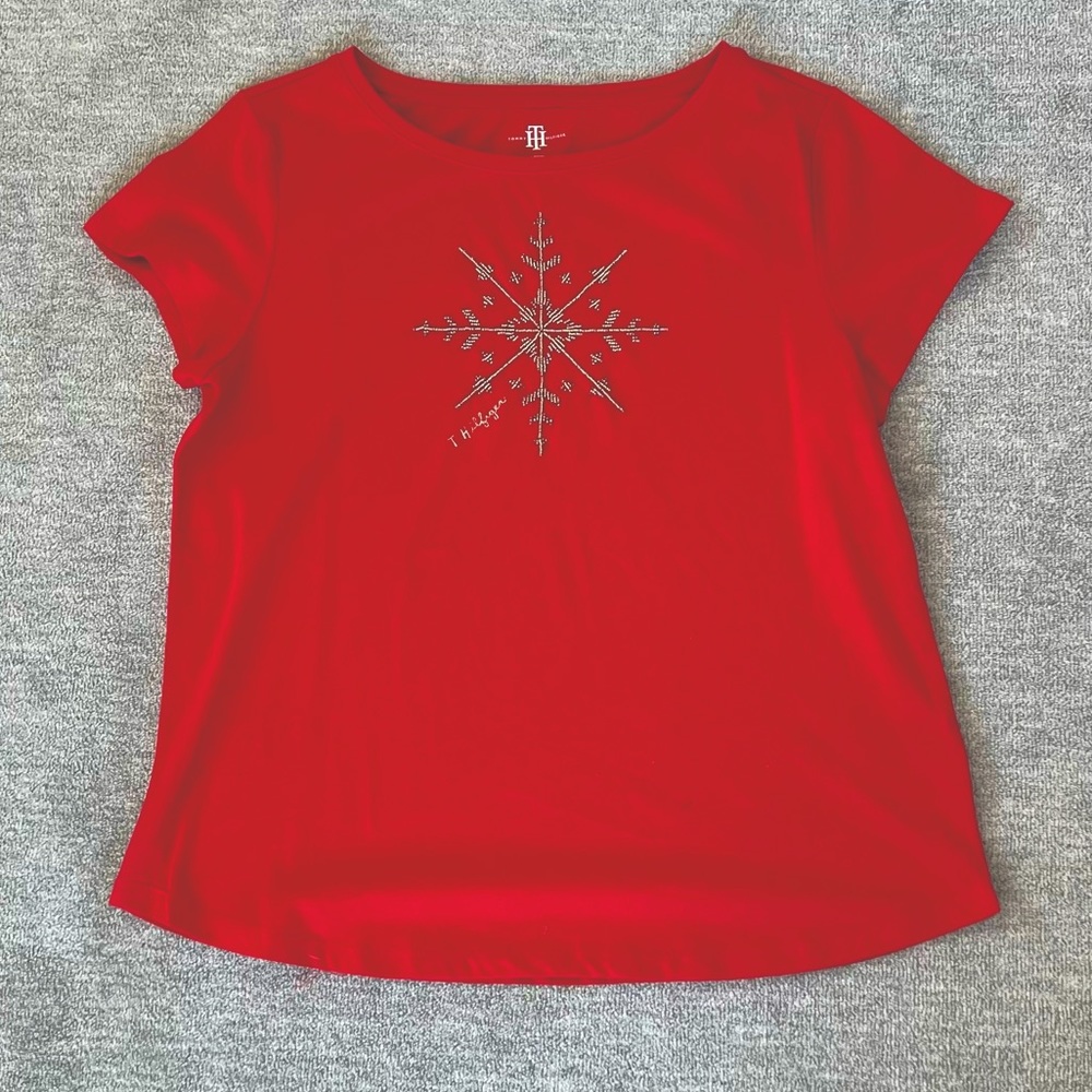 Tommy Hilfiger NWT Red Beaded Tee